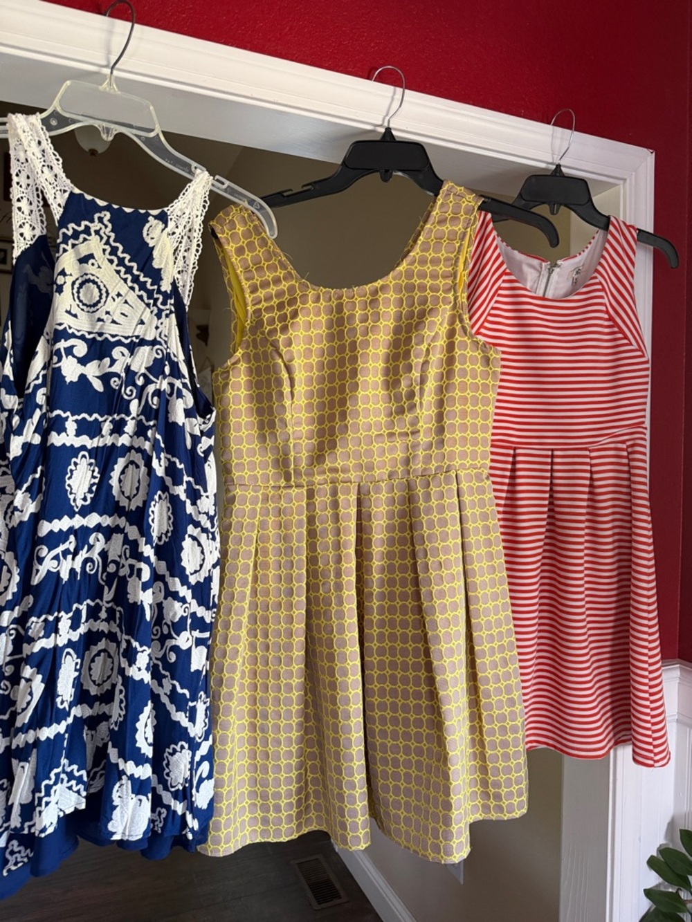 Ladies Yellow Geometric Fit-and-Flare